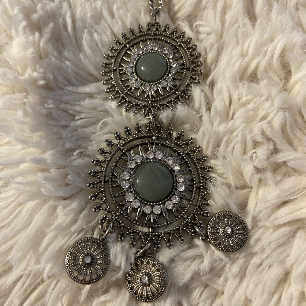 Silver & Blue Long Necklace